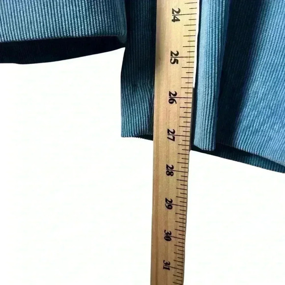 Alfred Dunner Blue Swiss Chalet Sleek Corduroy Short Length Pants Womens Size 10 - Picture 8 of 9